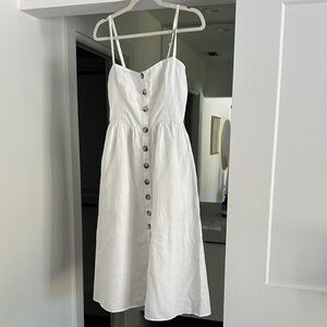 Reformation Tori White Linen Dress 4